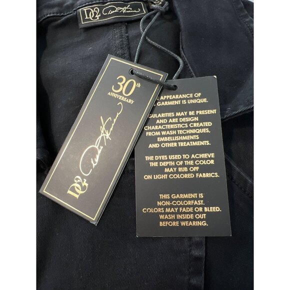 DG2 by Diane Gilman New Classic Stretch Denim City Jacket Size Small Black NEW - Picture 4 of 7